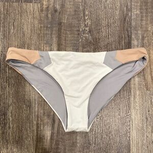 l*space White, Gray & Tan Colorblock Bikini Bottom